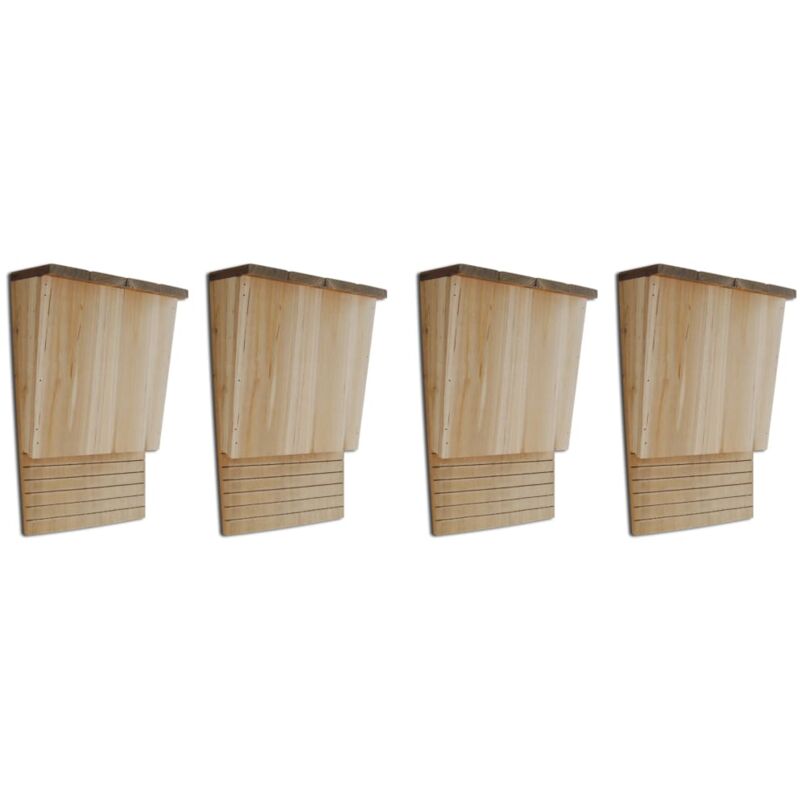 foto del prodotto casette per pipistrelli 4 pz in legno 22x12x34 cm vidaxl