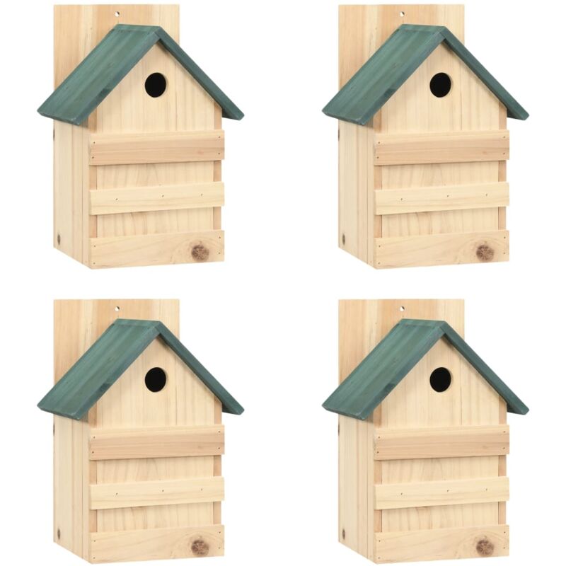 foto del prodotto casette per uccelli 4 pz 23x19x33 cm in legno di abete vidaxl