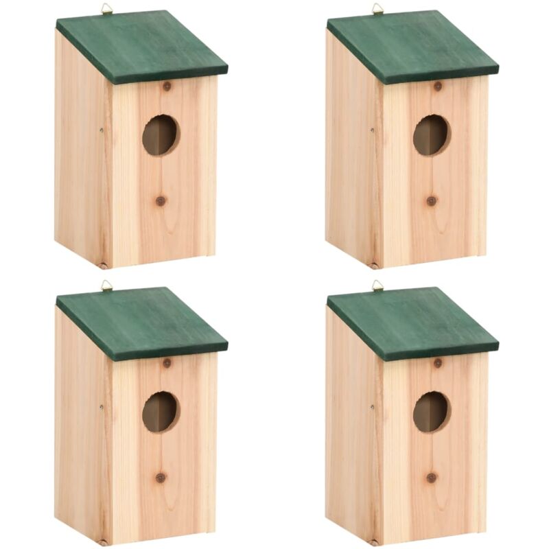 foto del prodotto casette per uccelli 4 pz in legno 12x12x22 cm vidaxl