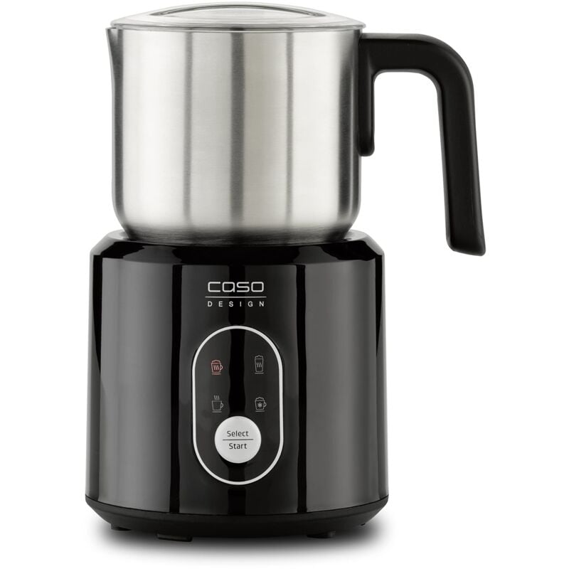 foto del prodotto caso crema choco black, montalatte per latte vaccino e latte vegetale, schiuma di latte fredda, contenitore in acciaio inox di alta qualit con