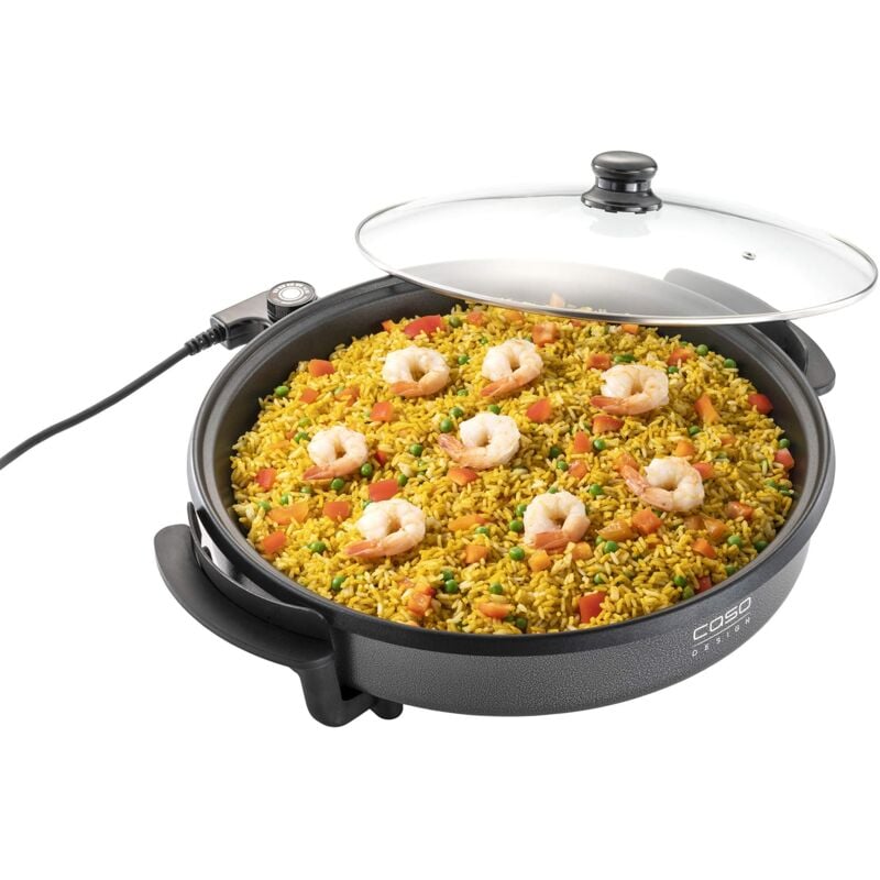 foto del prodotto caso padella professionale multipadella elettrica per pizza, hamburger, verdure, ecc., fino a circa 240 c, funzione di mantenimento in caldo,