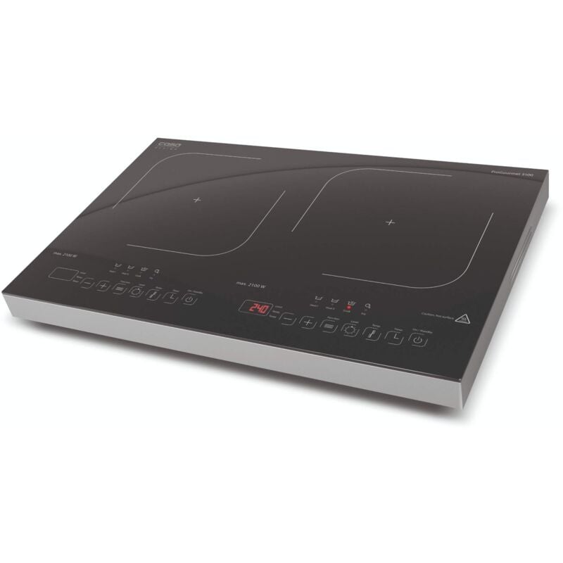 foto del prodotto caso progourmet 3500 piastra a induzione doppia mobile, 3500 w powersharing, 60 240 c, 4 funzioni, timer 180 min, pentole fino a 24 cm, vetro