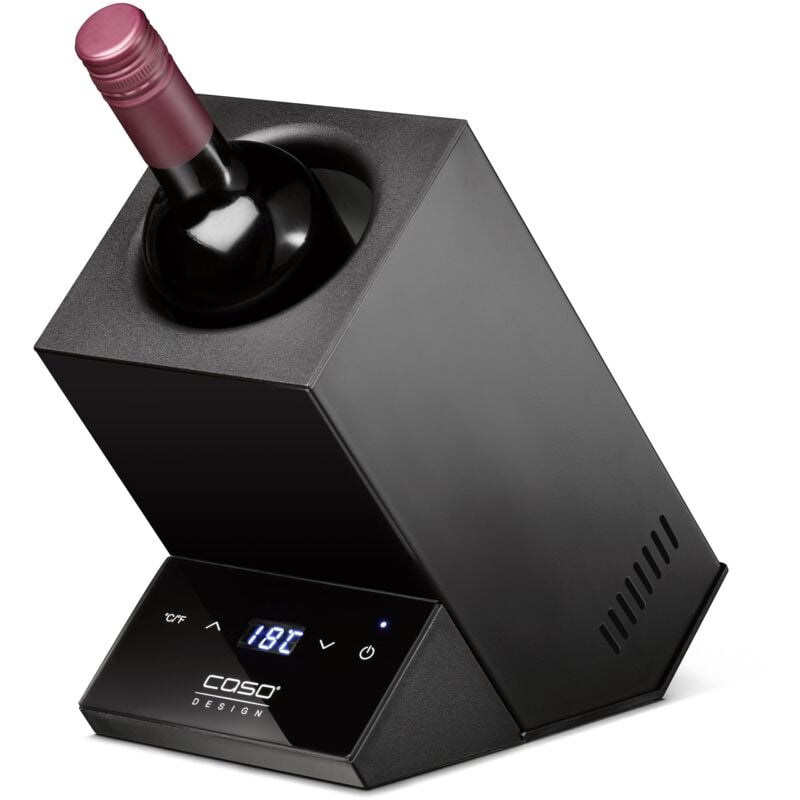 foto del prodotto caso winecase one black raffreddatore di vino di design per una bottiglia, gamma di temperature da 5 a 18 c, per bottiglie fino a 9 cm di