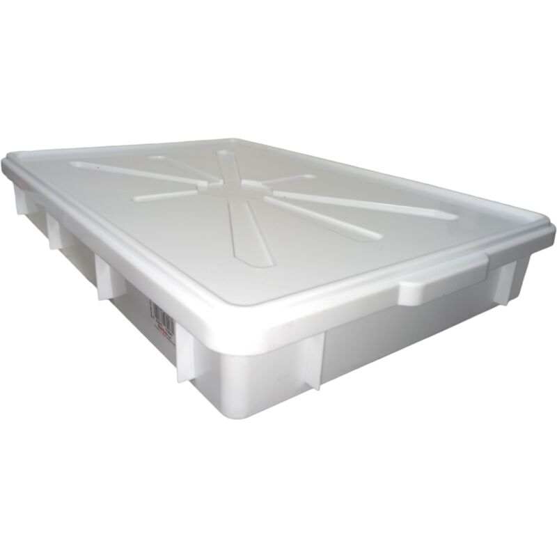foto del prodotto cassa chiusa coperchio e manici box da trasporto conservazione in frigo alimenti bianco litri 19 sovrapponibile e impilabile in polipropilene impasti