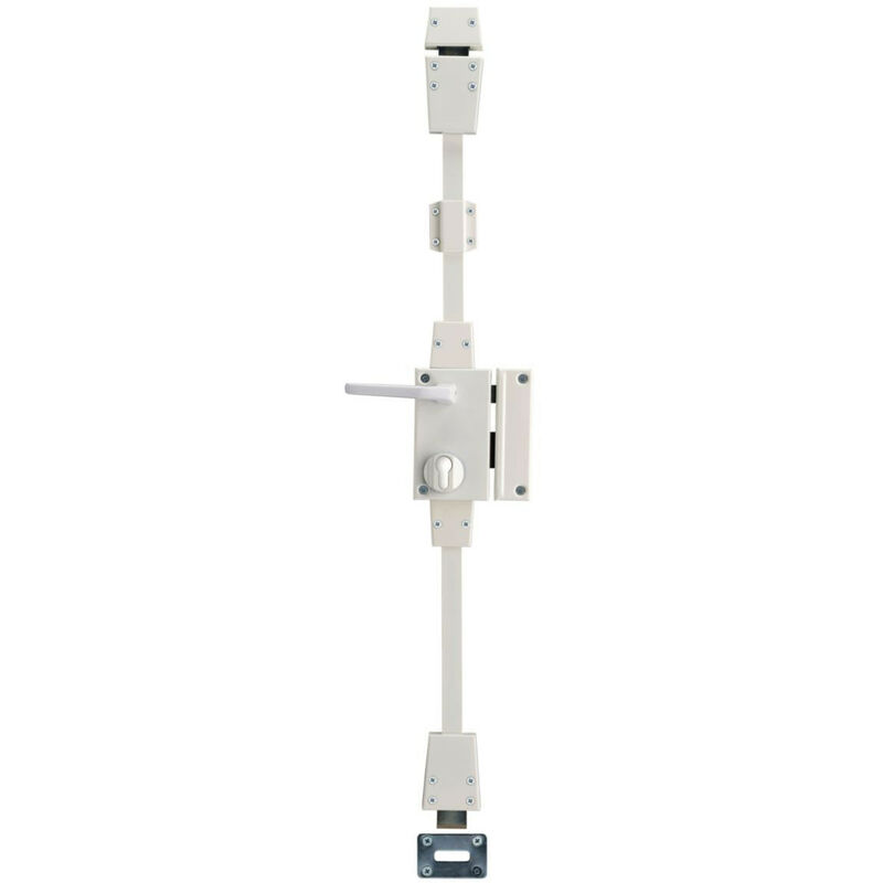 foto del prodotto cassa di serratura targa cp bianca con seguace 75 x 130 mm destra thirard