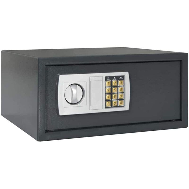 foto del prodotto cassa digitale elettronica grigio scuro 42x37x20 cm acciaio vidaxl