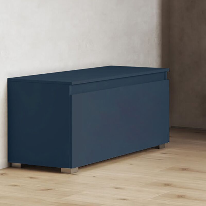 foto del prodotto cassa panca con cassettone in legno 81 cm blu opaco