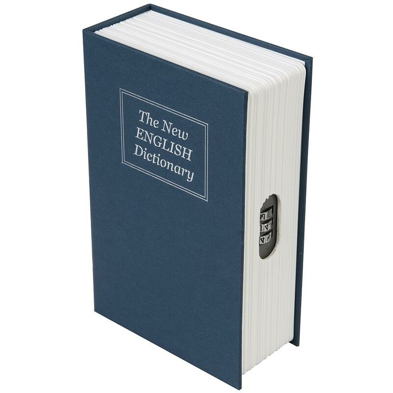 foto del prodotto cassaforte a forma di libro con combinazione a 3 cifre 180 x 115 x 55 mm
