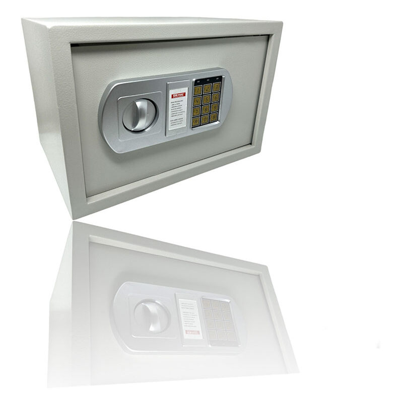 foto del prodotto cassaforte a muro con combinazione numerica digitale elettronica e doppia chiave di sicurezza 35x25 cm beige
