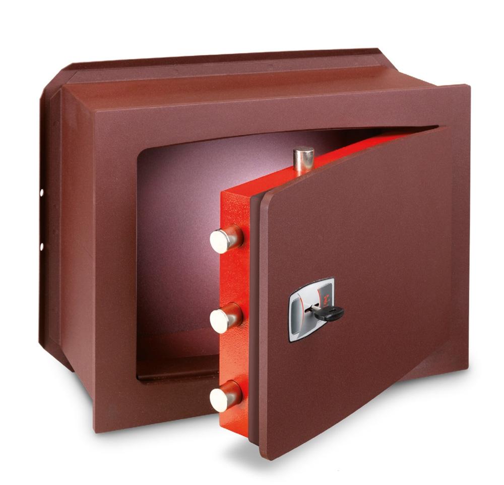 foto del prodotto cassaforte a muro unica serie chiave a doppia mappa technomax 270x390x200mm