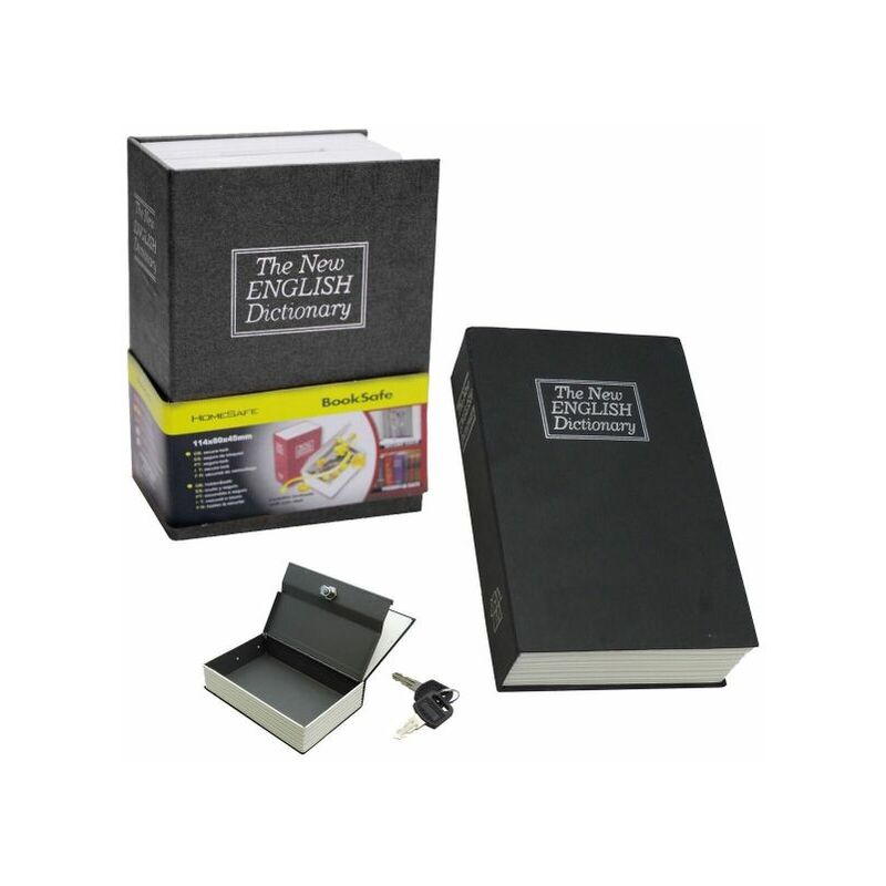 foto del prodotto cassaforte cassetta di sicurezza 2 chiavi finto libro piccolo soldi salvadanaio 180x115x55