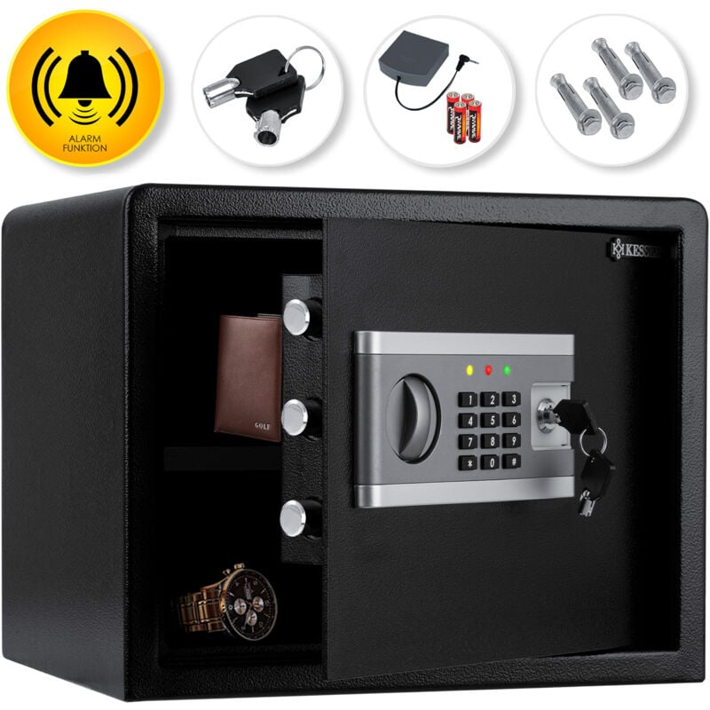 foto del prodotto cassaforte elettrica incl. box batteria cassaforte elettronica 3x chiusura a doppio catenaccio cassaforte a pavimento a parete cassaforte per mobili
