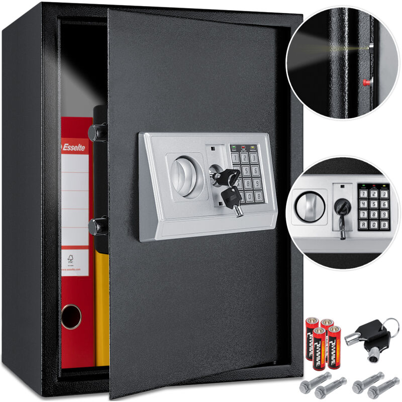 foto del prodotto cassaforte elettronica cassetta di sicurezza cassaforte a muro cassaforte a muro 50x35x34 nero kesser