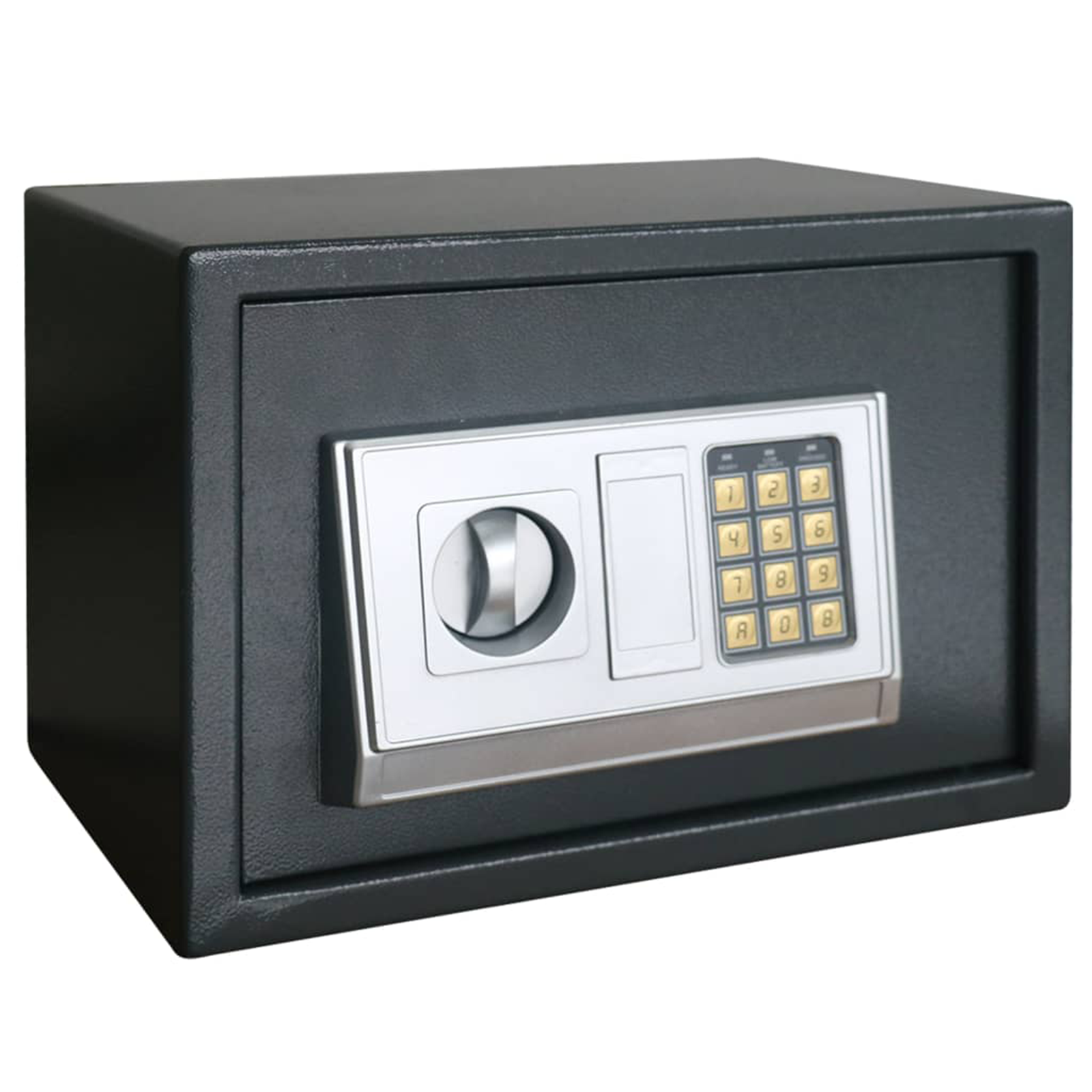 foto del prodotto cassaforte elettronica con ripiano grigio scuro 35x25x25 cm acciaio