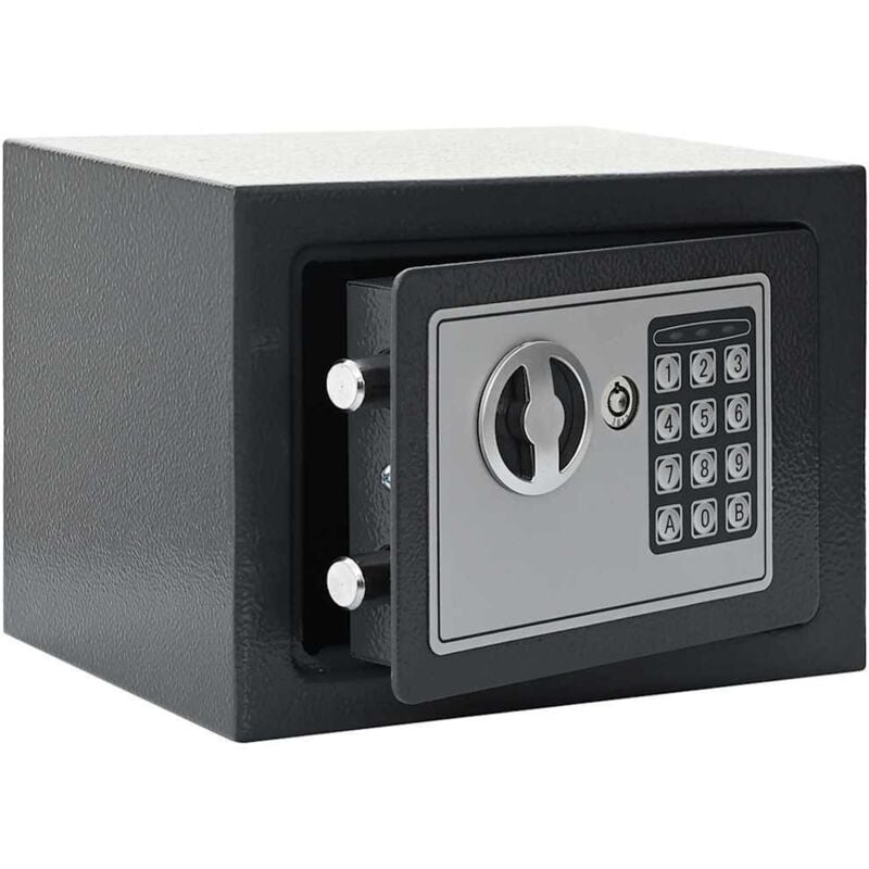 foto del prodotto cassaforte elettronica digitale grigio scuro 23x17x17 cm acciaio vidaxl