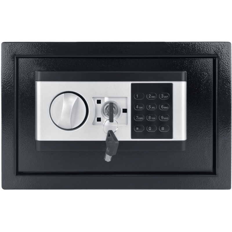 foto del prodotto cassaforte elettronica inclusa scatola batteria, 2 chiavi di sicurezza, cassaforte a pavimento, serratura blindata, serratura a combinazione, 35 x 25