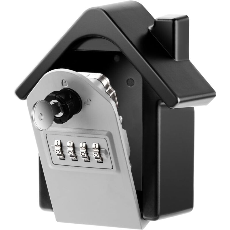 foto del prodotto cassaforte per chiavi grande a parete con chiave sostitutiva, design per il recupero della password, cassetta di sicurezza impermeabile a 4 cifre,