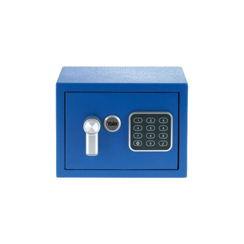 foto del prodotto cassaforte piccola ysv 170 db2 b blu, con tastiera digitale, indicatori di luce a led, capacit di 3.8 l, dim interne 170 x 230 x 170 mm yale
