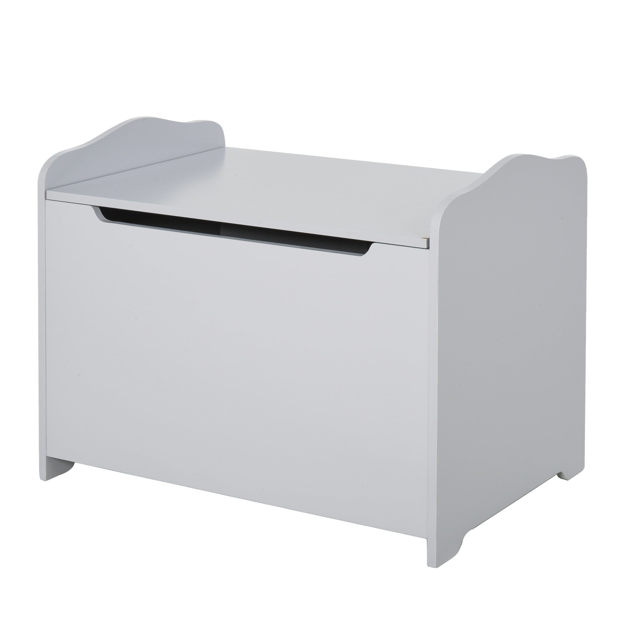 foto del prodotto cassapanca baule portagiochi 60x40x48 cm in mdf grigio