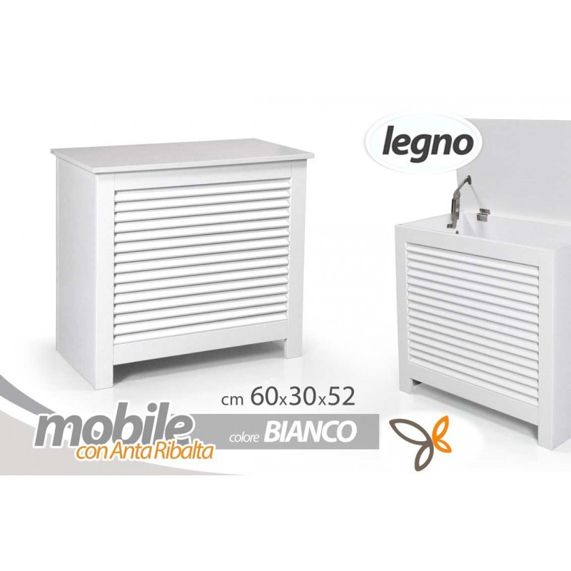 immagine 0 del prodotto cassapanca bianca panca apribile portatutto in legno cm 60 x 30 x 52
