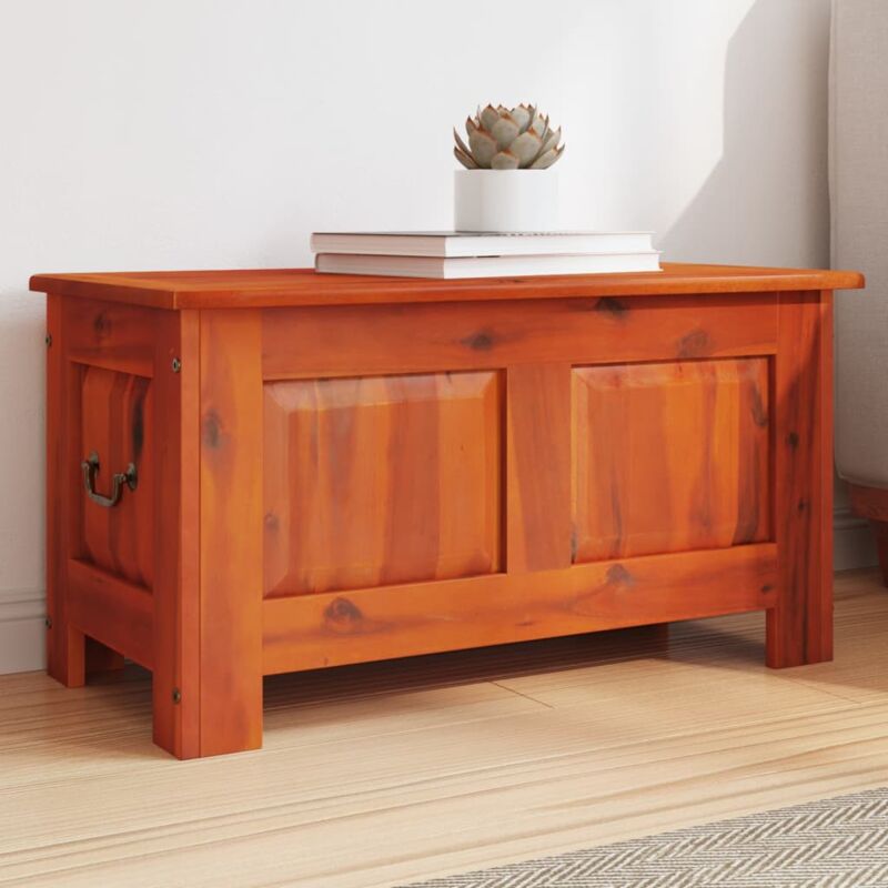 foto del prodotto cassapanca con coperchio marrone in legno massello di acacia vidaxl