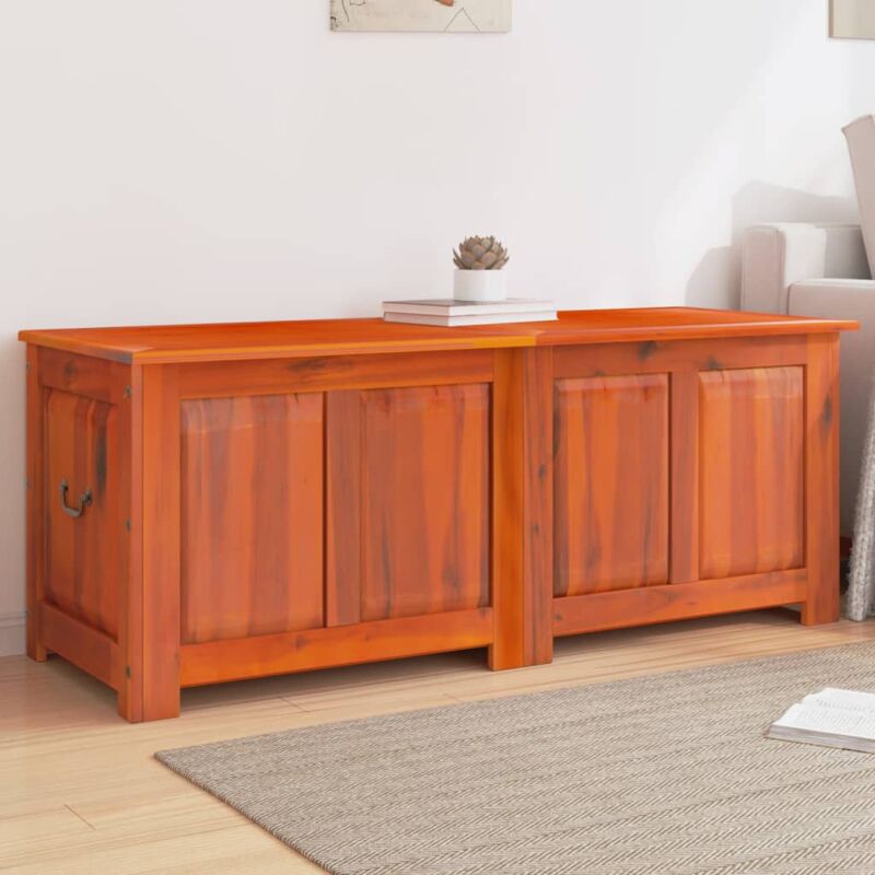 foto del prodotto cassapanca con coperchio marrone in legno massello di acacia vidaxl