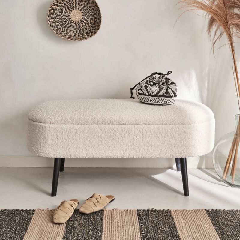 foto del prodotto cassapanca con rivestimento boucl