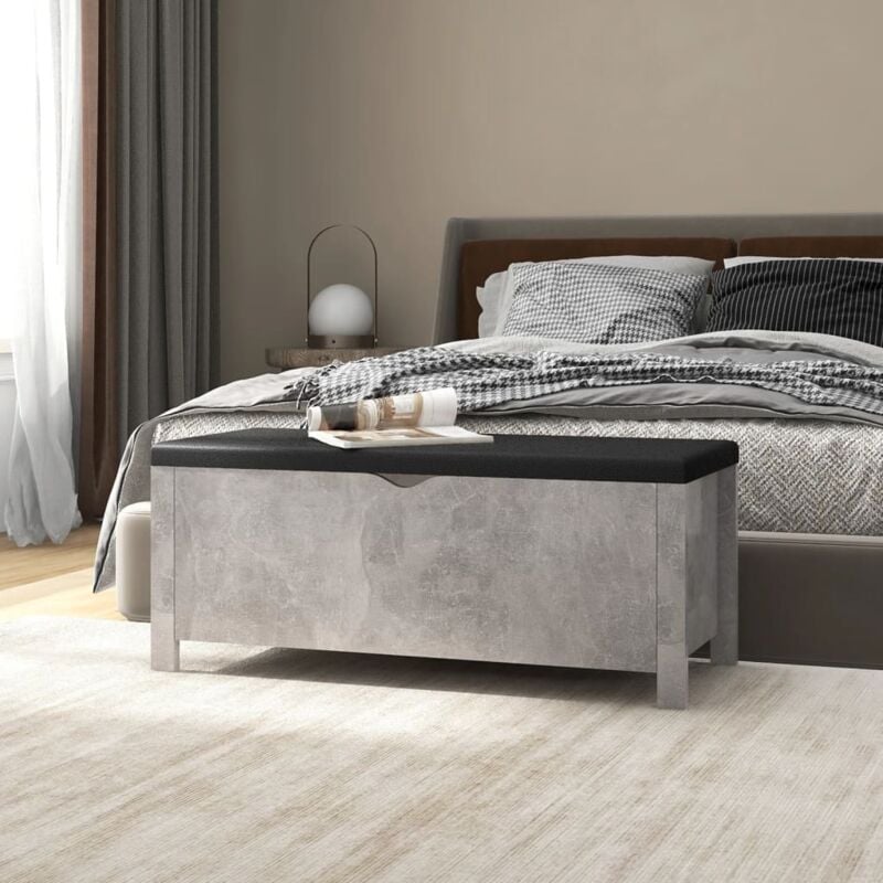 foto del prodotto cassapanca con seduta morbida ideale per camera da letto o ingresso vari colori colore cemento