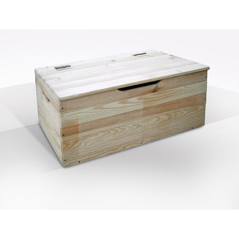 foto del prodotto cassapanca contenitore cm 73x35 h. 33 in legno massello naturale