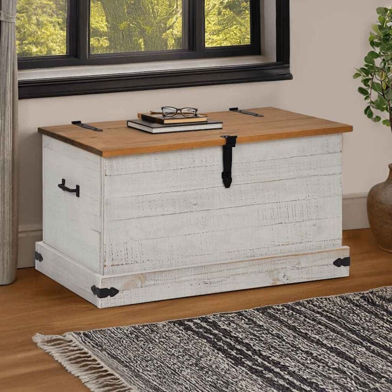 foto del prodotto cassapanca halden bianco 91x48x47 cm in legno massello di pino vidaxl