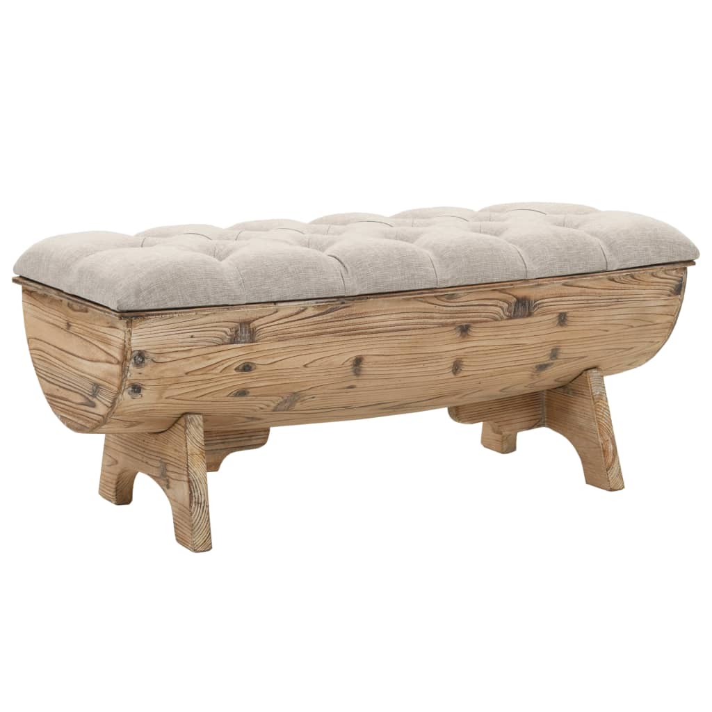 foto del prodotto cassapanca in legno massello e tessuto 103x51x44 cm cod mxl 52990
