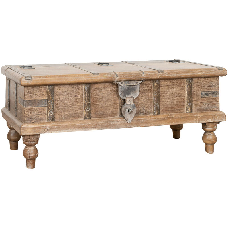 foto del prodotto cassapanca in legno massiccio riciclato finitura anticata