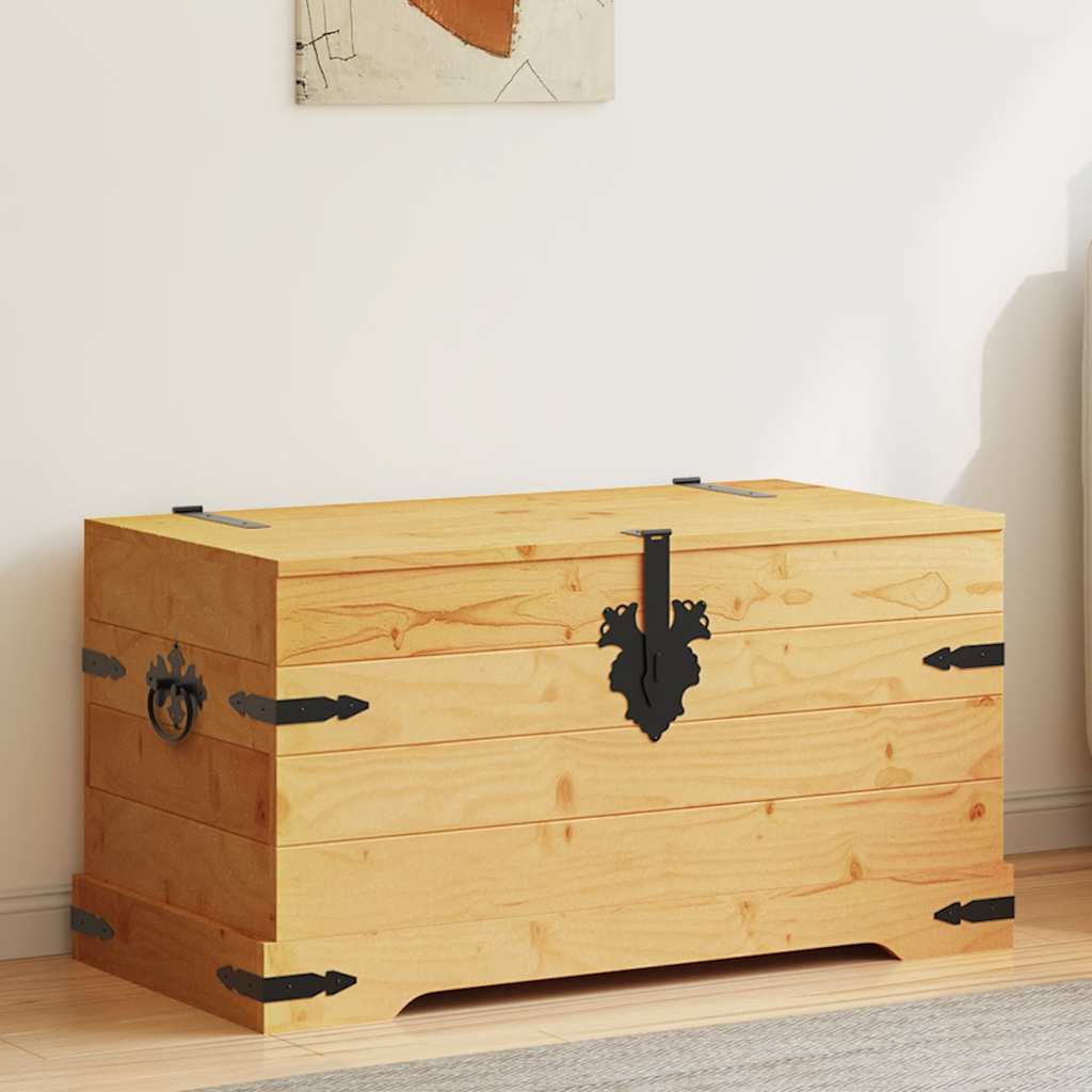 foto del prodotto cassapanca in pino messicano corona range 91x49,5x47 cm cod mxl 51176