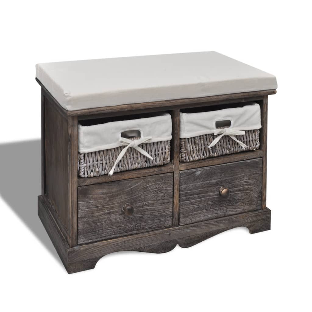 foto del prodotto cassapanca marrone 62x33x42 cm in legno di paulownia cod mxl 46164