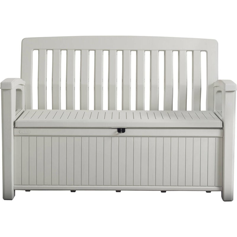 foto del prodotto cassapanca outdoor emarese, baule da giardino, contenitore da esterno, panchina contenitore da esterno, 133x61 h89 cm, bianco dmora