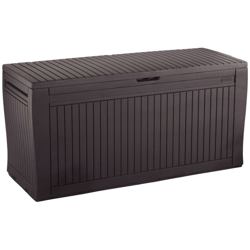foto del prodotto cassapanca outdoor gatineau, baule da giardino, contenitore da esterno, panchina contenitore da esterno, 117x45 h57 cm, marrone dmora