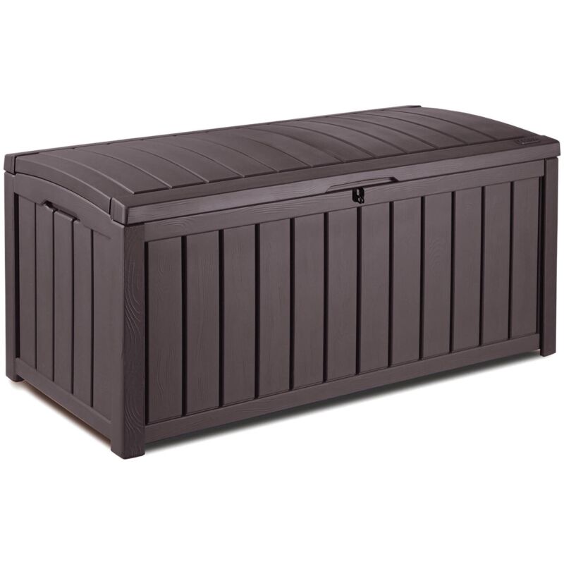 foto del prodotto cassapanca outdoor sorel, baule da giardino, contenitore da esterno, panchina contenitore da esterno, 128x65 h61 cm, marrone dmora