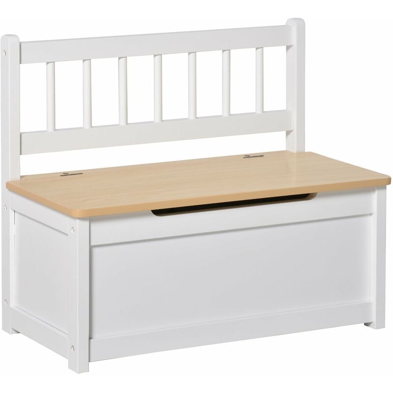 foto del prodotto cassapanca per bambini 2 in 1 60x30x50 cm in legno bianca