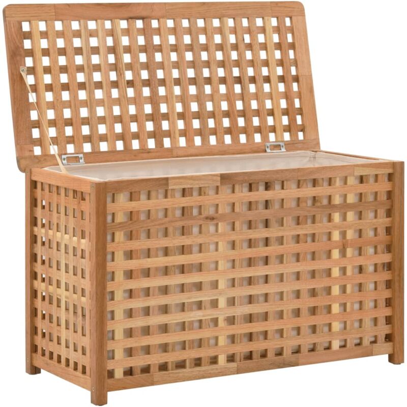 foto del prodotto cassapanca per la biancheria 77,5 x 37,5 x 46,5 cm in legno massello di noce
