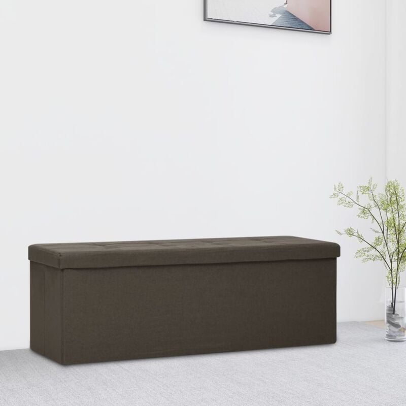 foto del prodotto cassapanca pieghevole in simil lino elegante vari colori disponibili colore marrone scuro