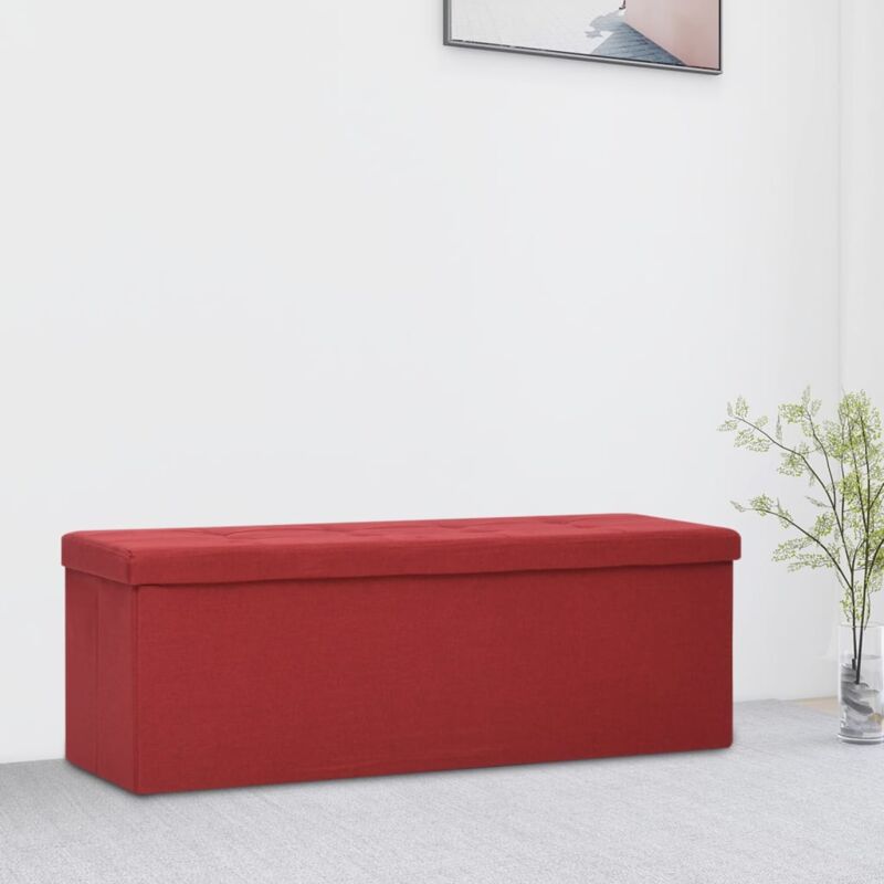 foto del prodotto cassapanca pieghevole in simil lino elegante vari colori disponibili colore rosso