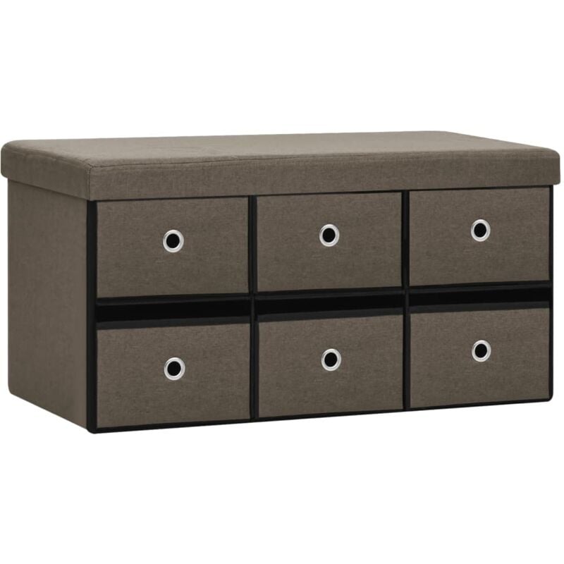 foto del prodotto cassapanca pieghevole marrone 76x38x38 cm in simil lino vidaxl