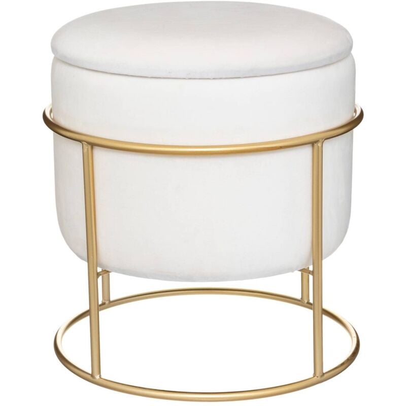 foto del prodotto cassapanca pouf eliane in velluto bianco avorio atmosphera cr ateur d int rieur