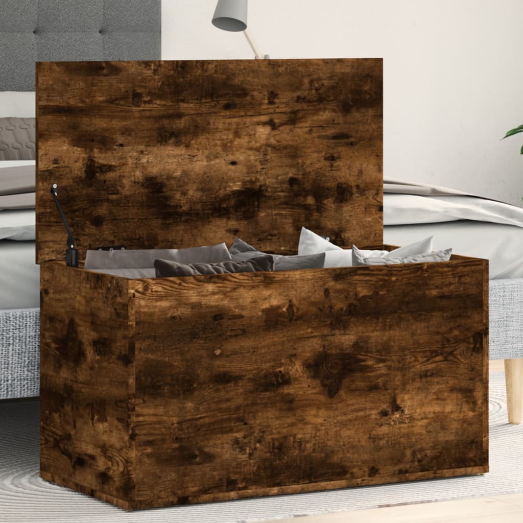 foto del prodotto cassapanca rovere fumo 84x42x46 cm in legno ingegnerizzato cod mxl 48701