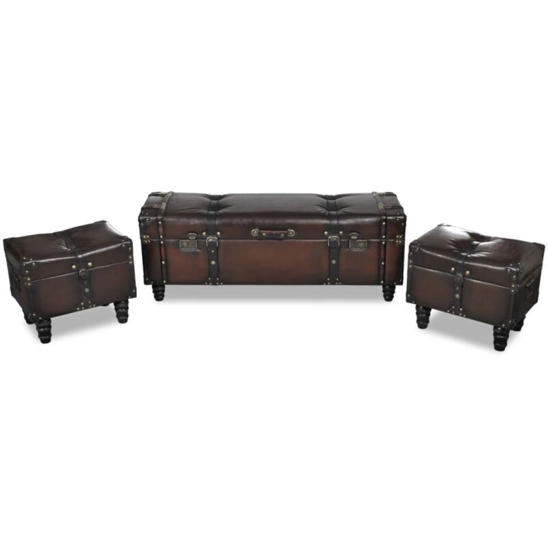 foto del prodotto cassapanca set 3 pz marrone vidaxl