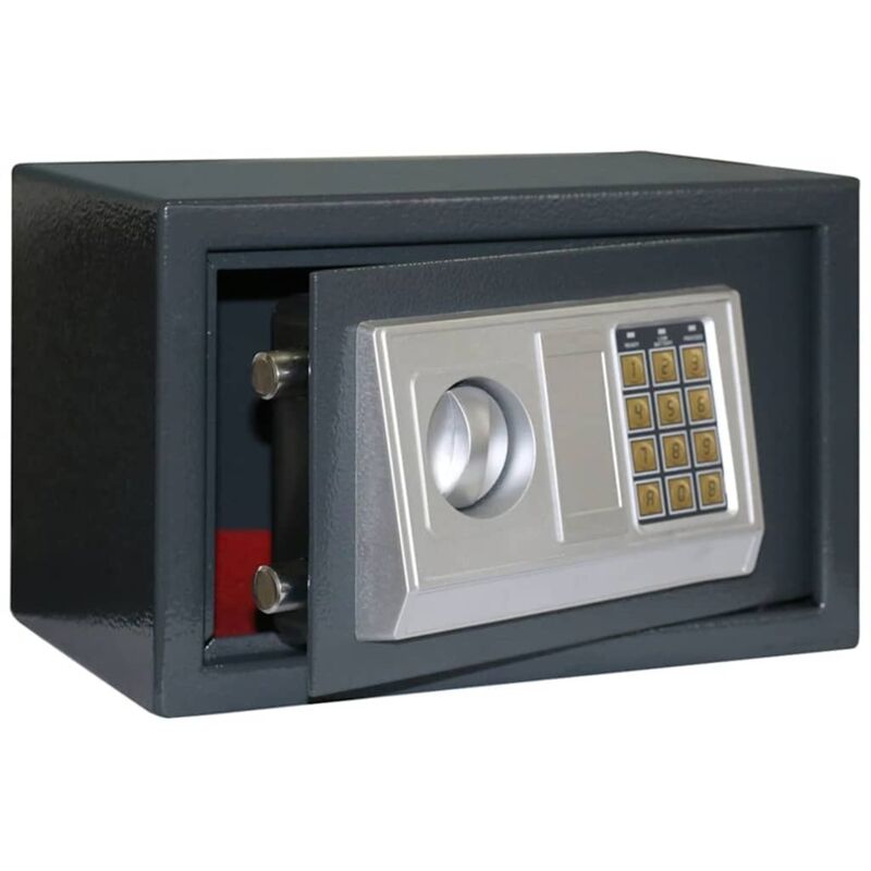 foto del prodotto casseforte elettronica grigio scuro 31x20x20 cm acciaio vidaxl