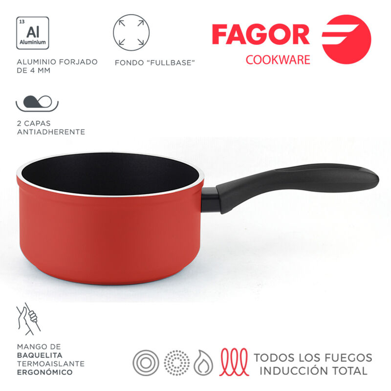 foto del prodotto casseruola maxima in alluminio rosso 3004 fagor 16x8,3cm