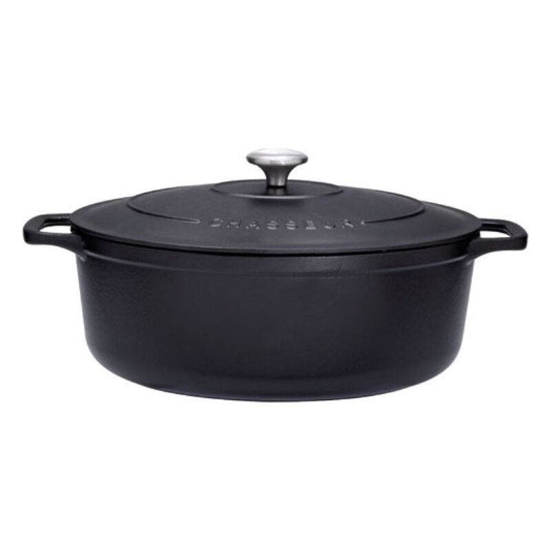 foto del prodotto casseruola ovale in ghisa smaltata 25cm nero sublime puc472501 chasseur