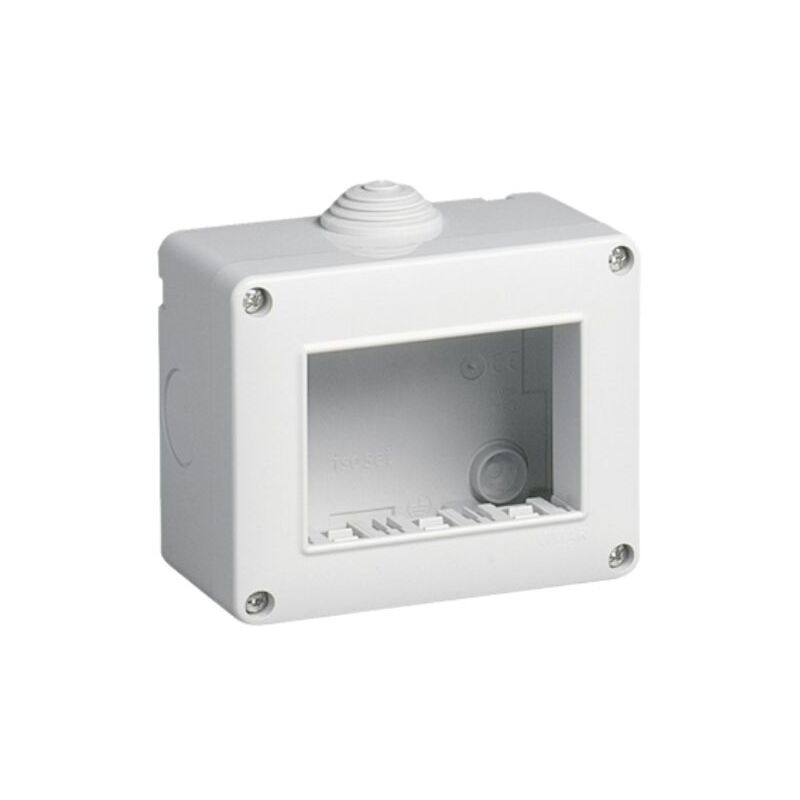 foto del prodotto cassetta 3 moduli da parete esterna idrobox ip40 compatibile vimar plana tot