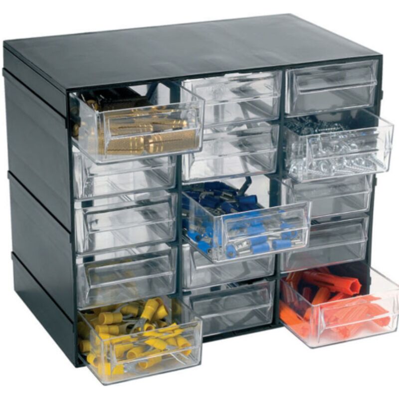 foto del prodotto cassetta cassettiera portaminuteria hobby 15 scomparti cassetti minuteria